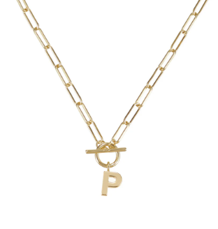 Toggle Initial Necklace in Gold