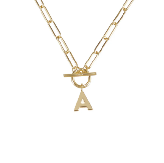 Toggle Initial Necklace in Gold