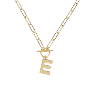 Toggle Initial Necklace in Gold