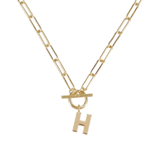 Toggle Initial Necklace in Gold