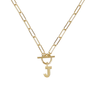 Toggle Initial Necklace in Gold