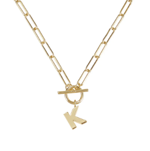 Toggle Initial Necklace in Gold