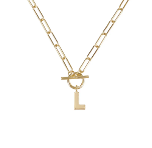 Toggle Initial Necklace in Gold