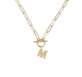 Toggle Initial Necklace in Gold