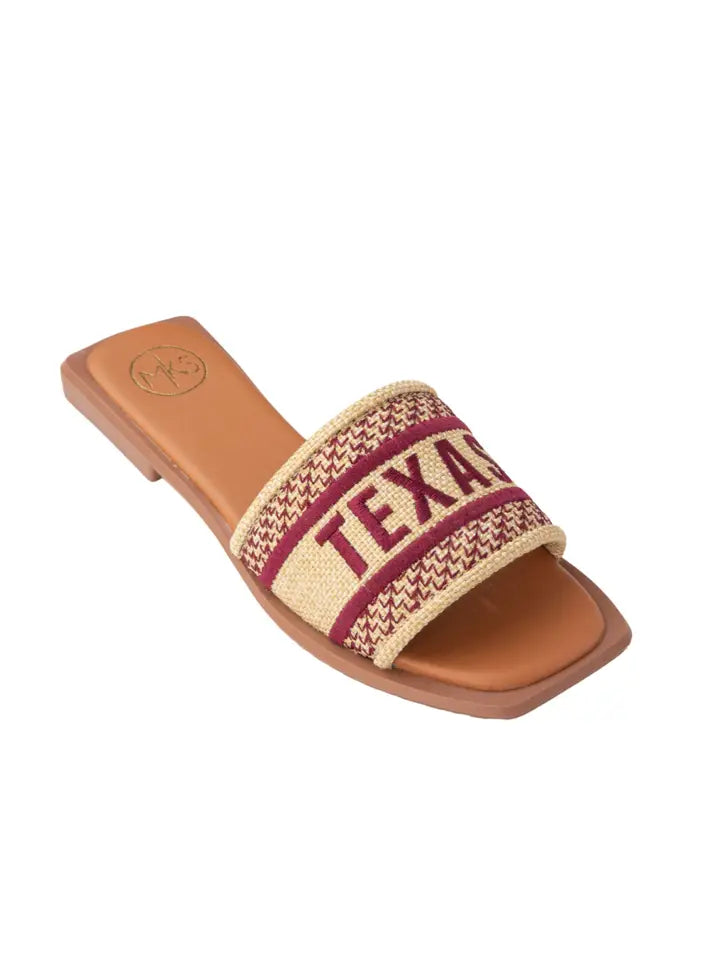 Game Day Texas Sandals in Burgundy