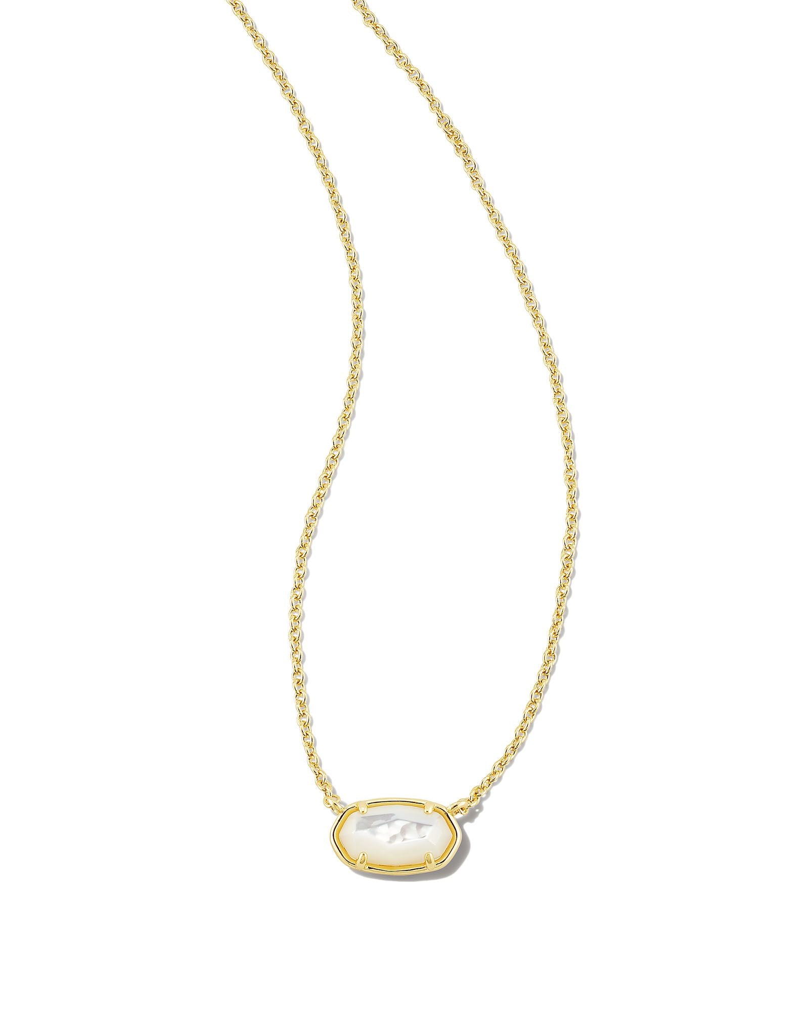 Grayson Short Pendant Necklace in Gold Ivory MOP