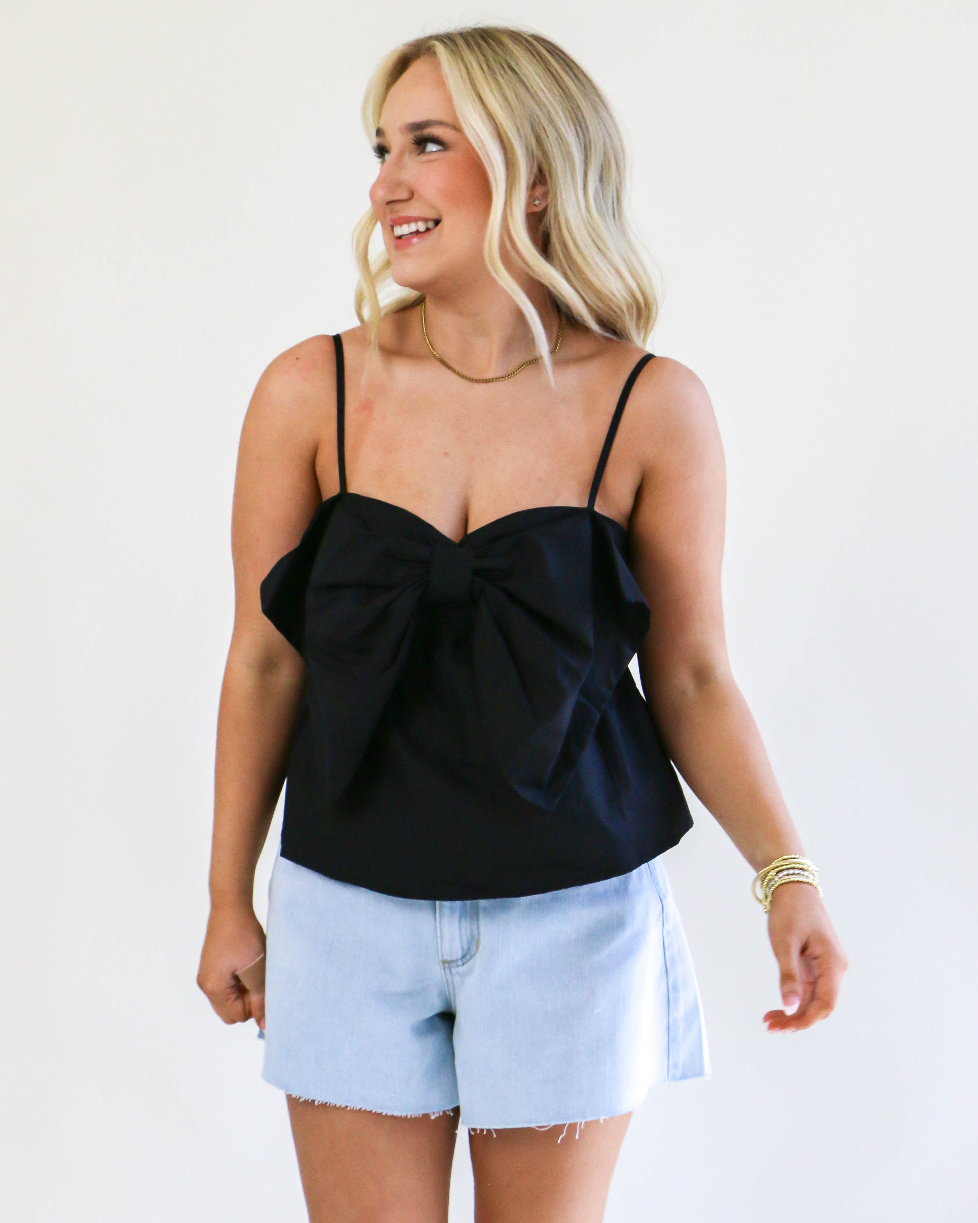 Bow Tie Top in Black