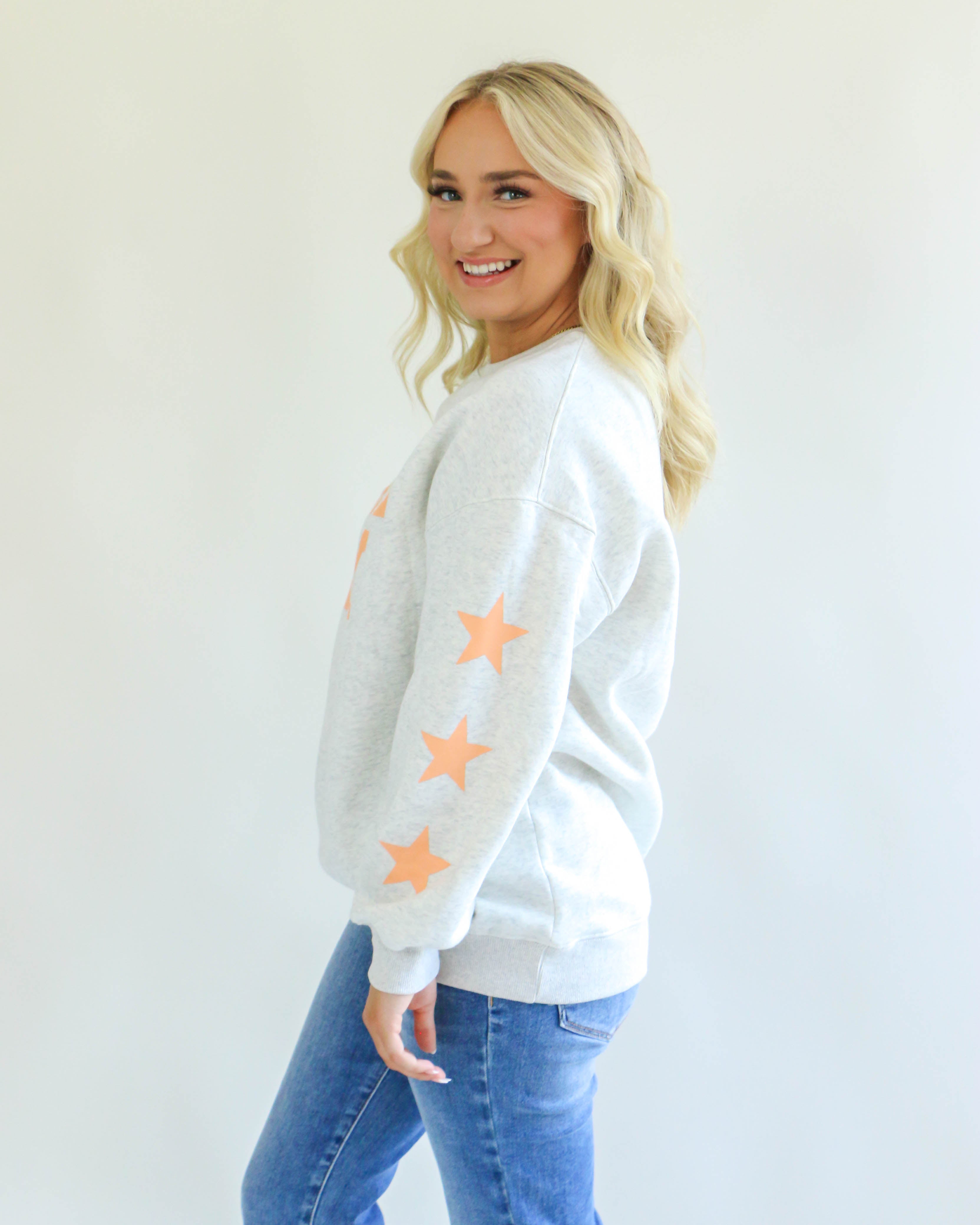 Game Day Star Sweatshirt in Orange