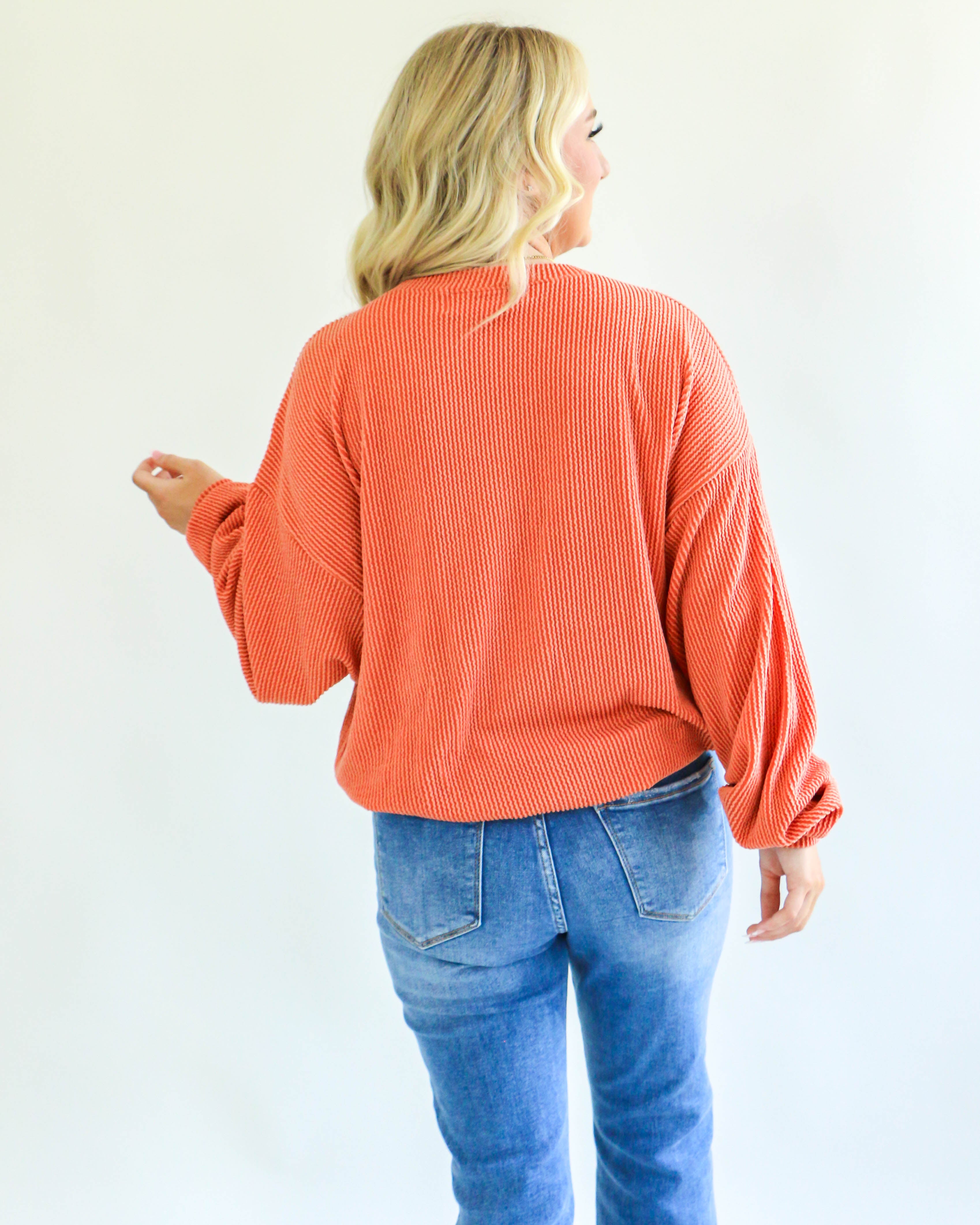 Texas Comfy Graphic Sweatshirt in Burnt Orange