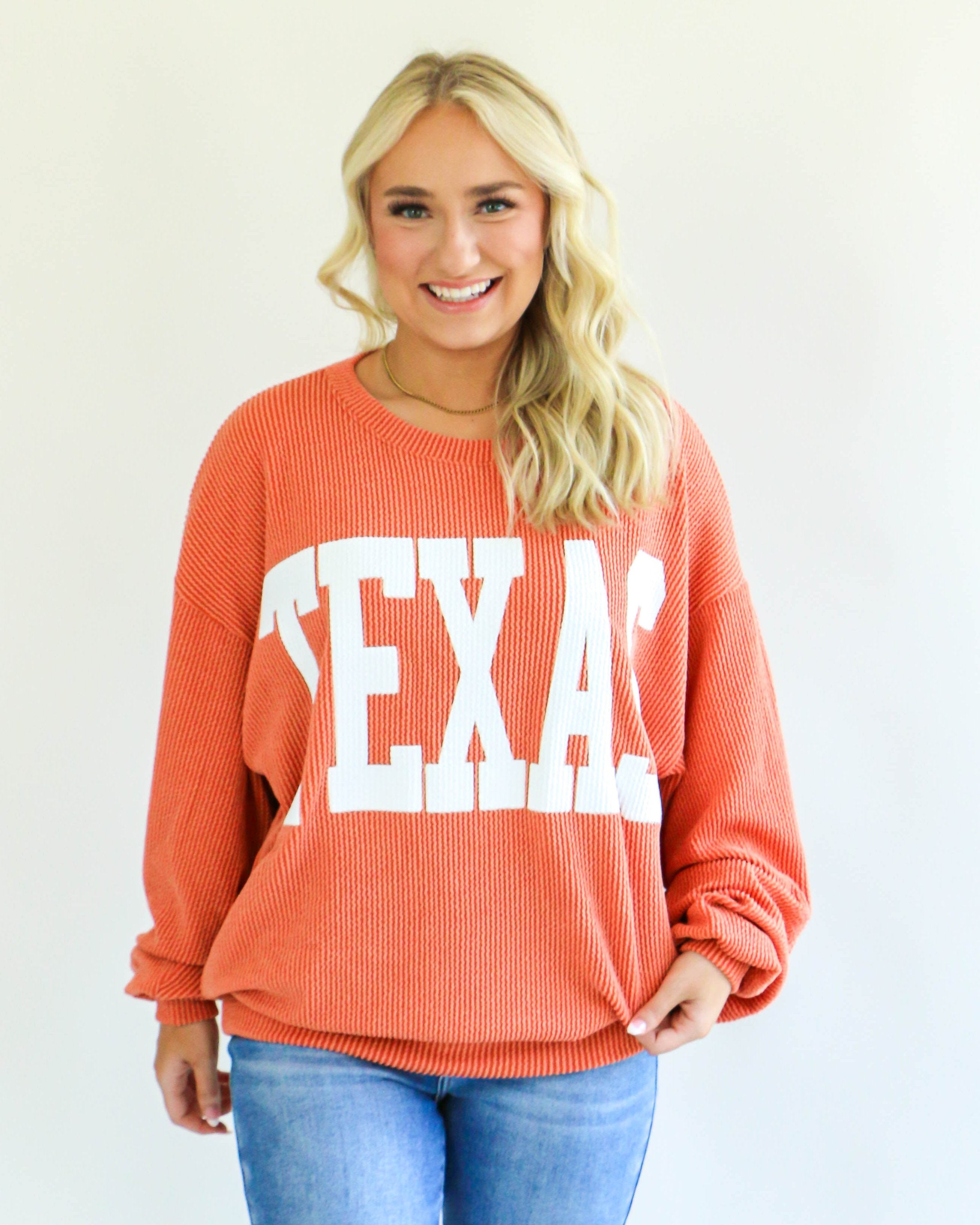 Texas Comfy Graphic Sweatshirt in Burnt Orange