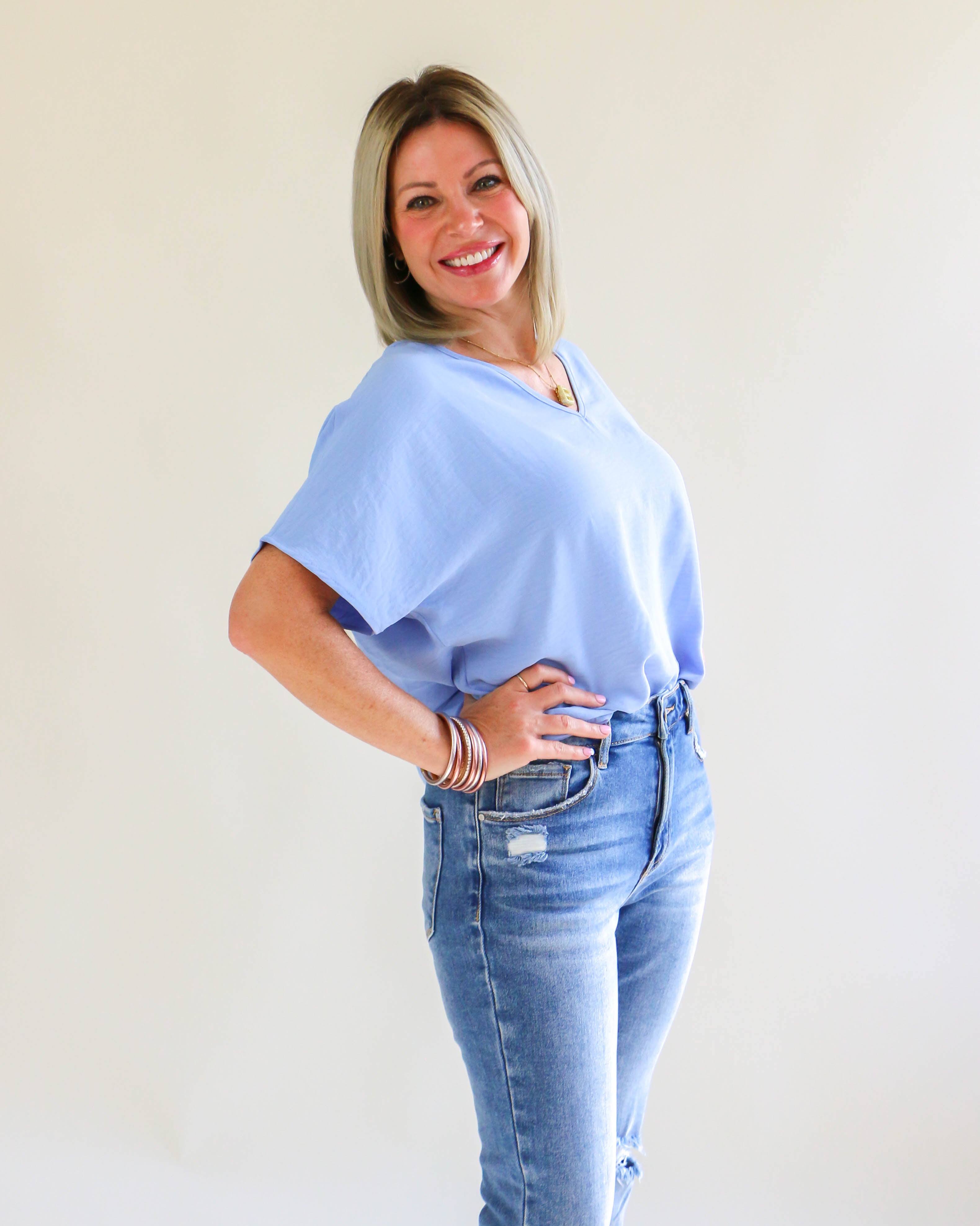 Easy Days Top in Powder Blue