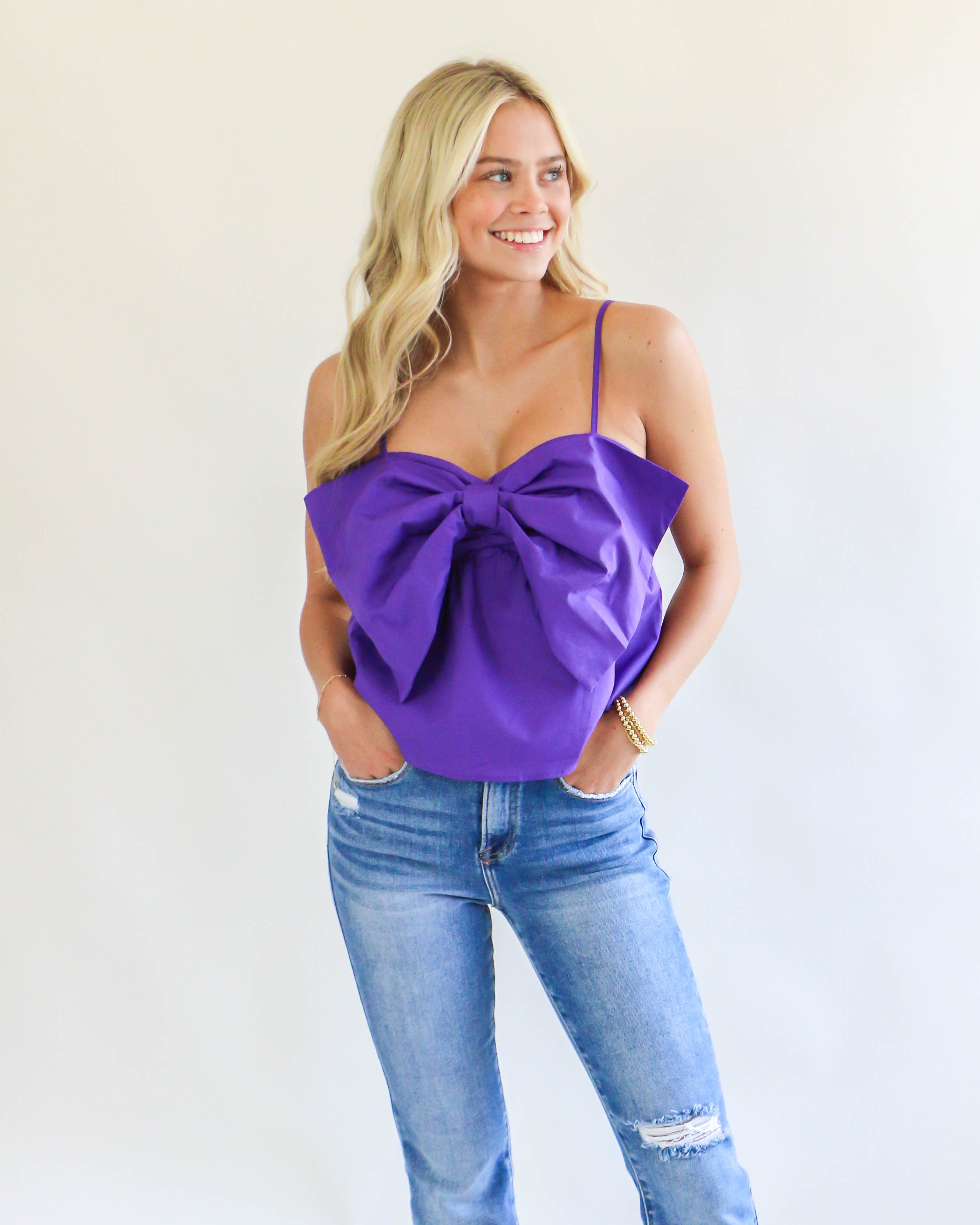 Bow Tie Top in Purple