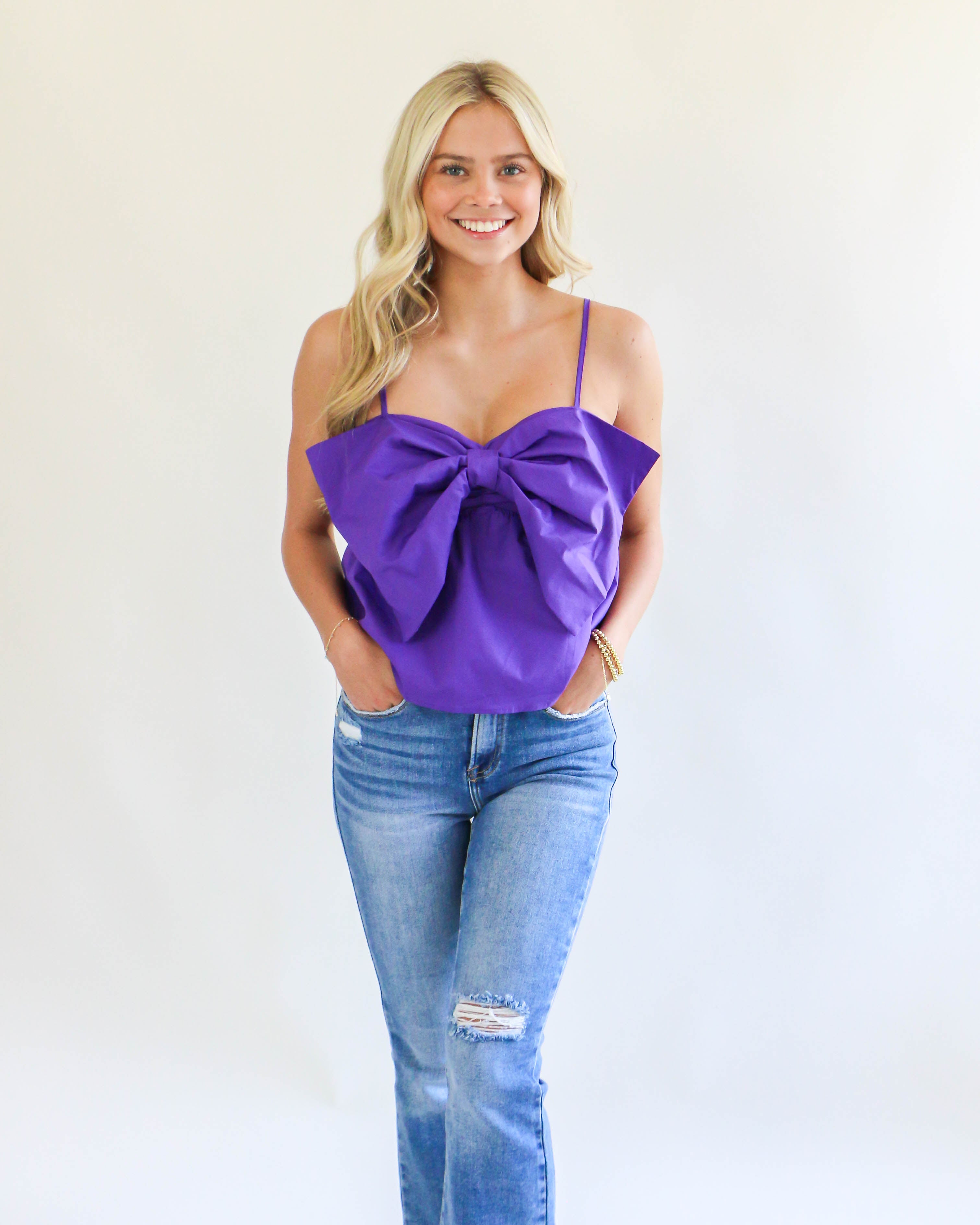 Bow Tie Top in Purple