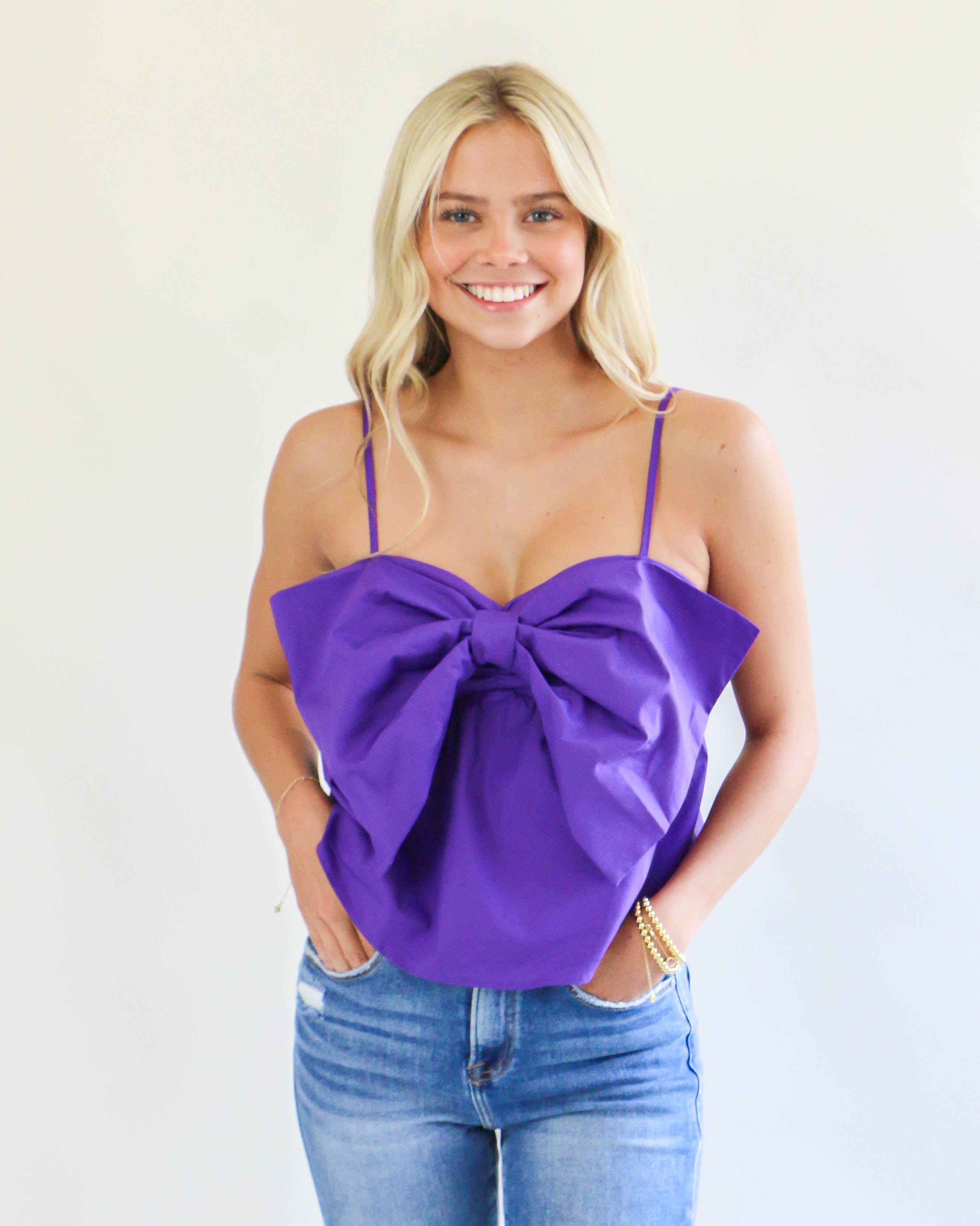 Bow Tie Top in Purple