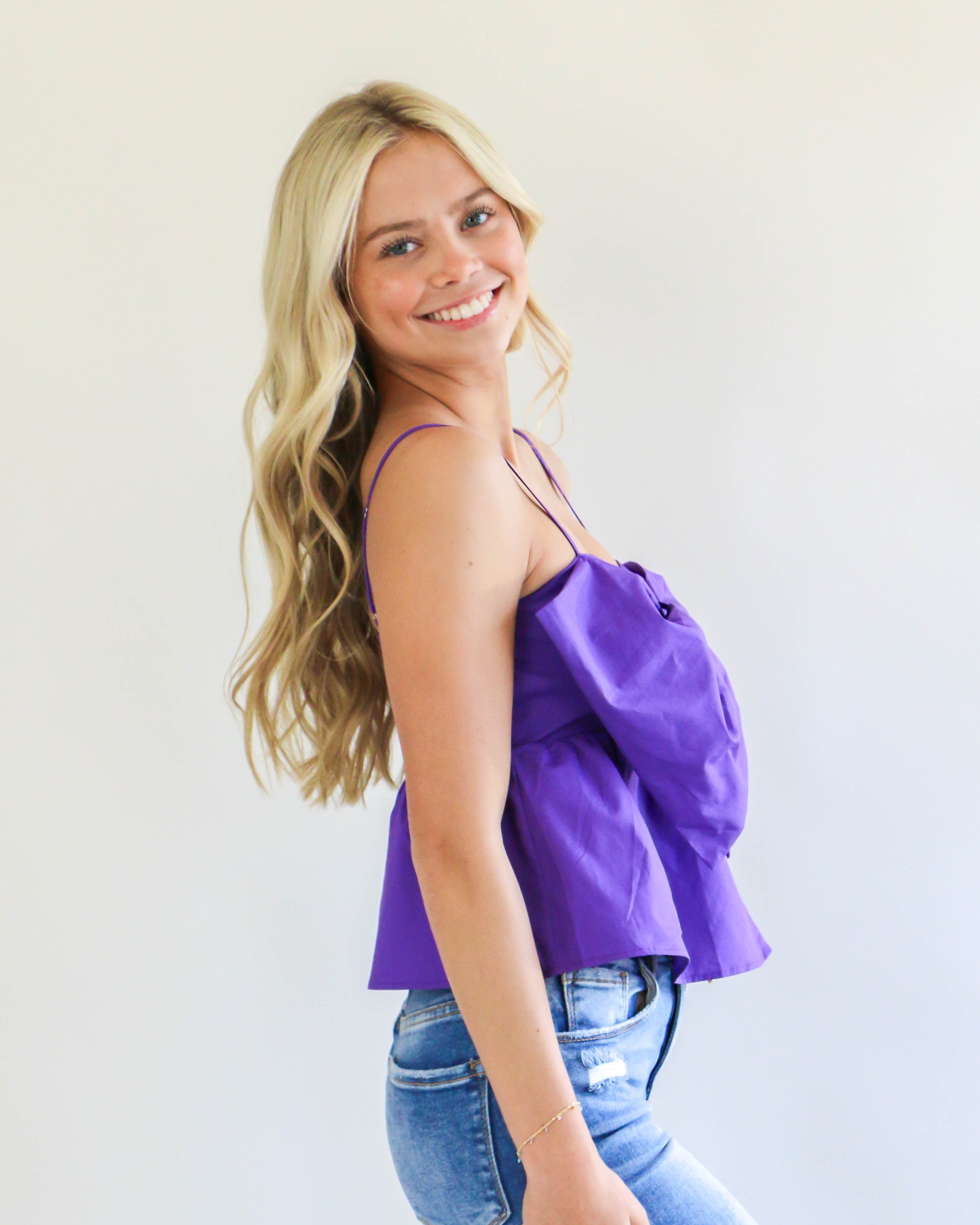 Bow Tie Top in Purple