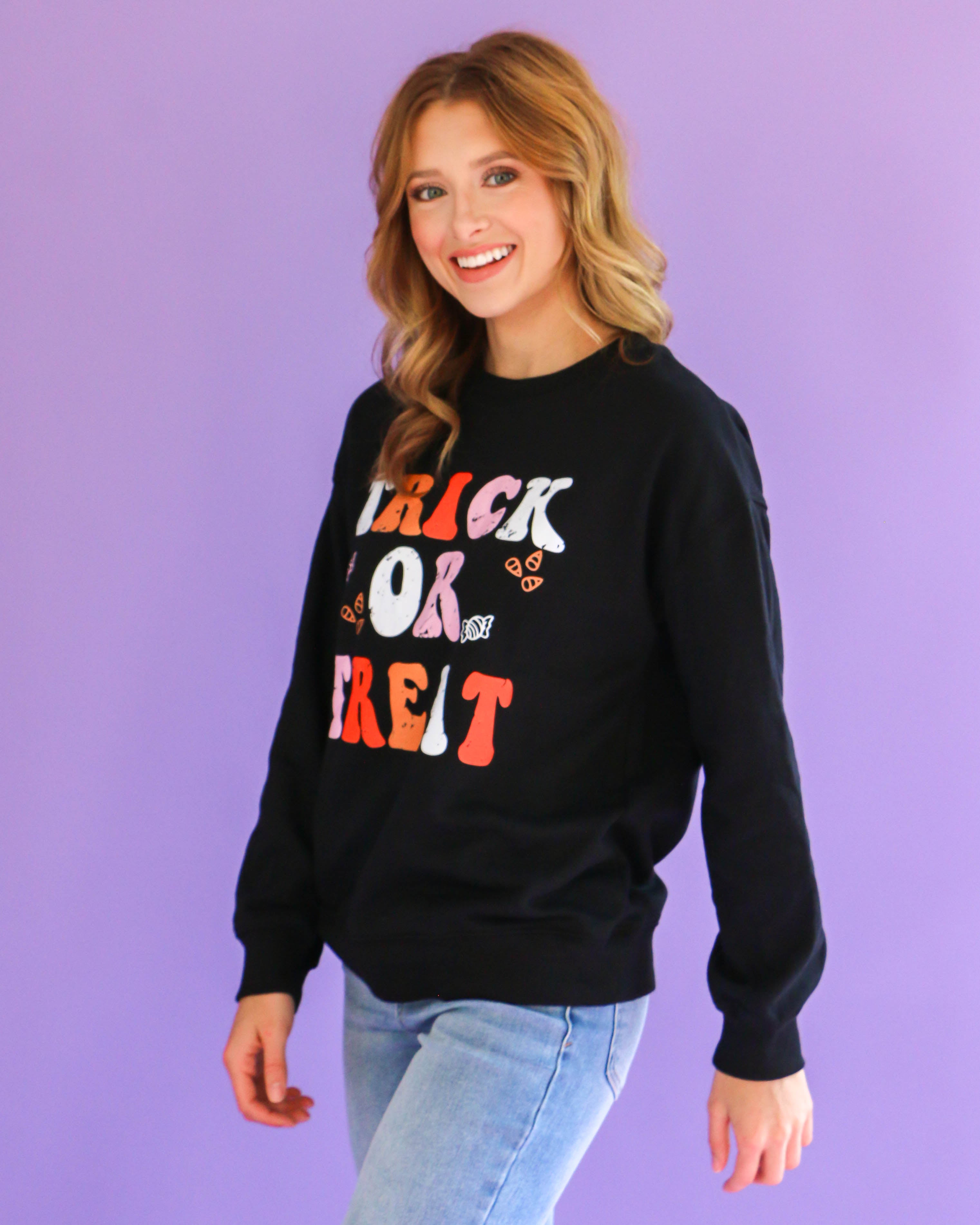 Black Trick or Treat Crewneck