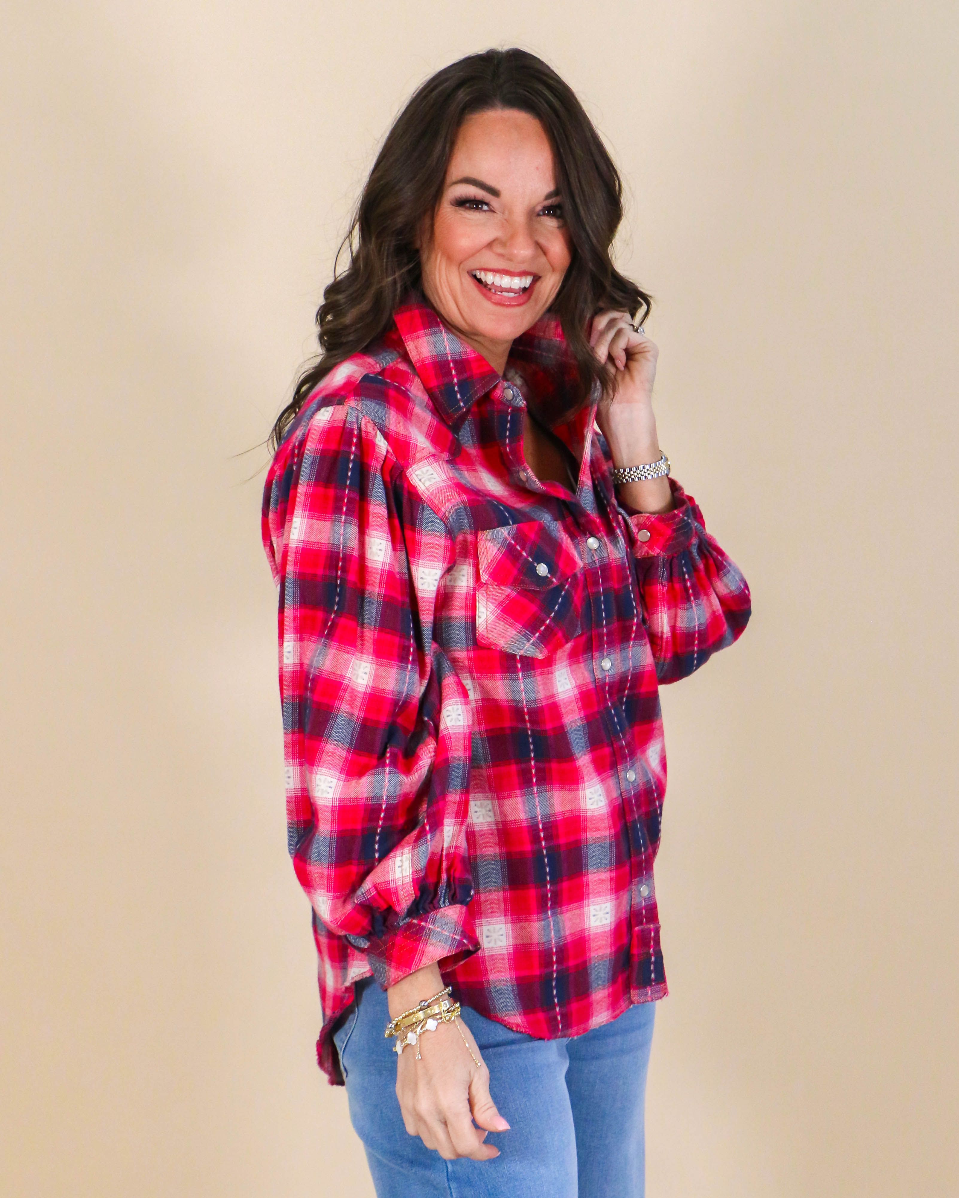 Plaid Print Flannel Top