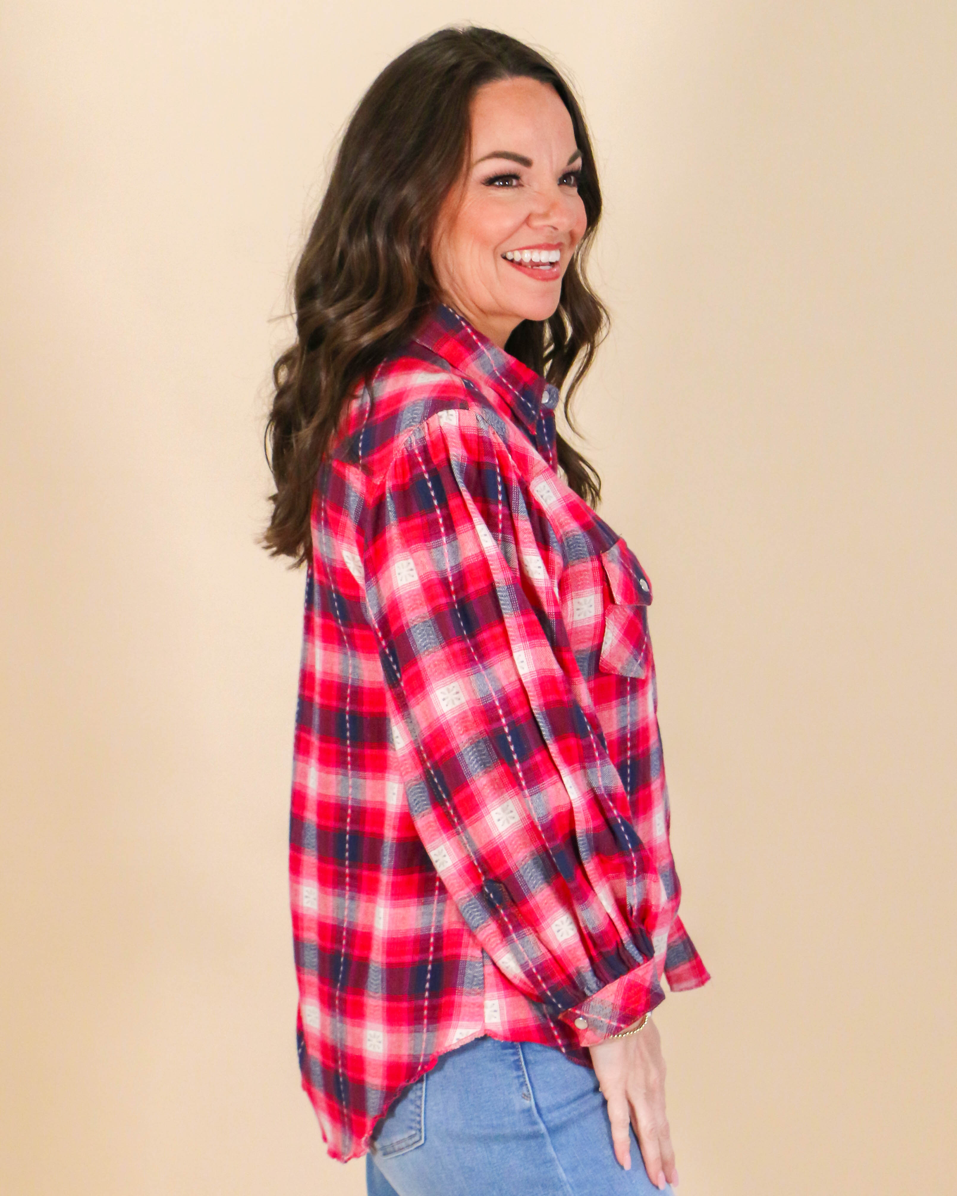 Plaid Print Flannel Top