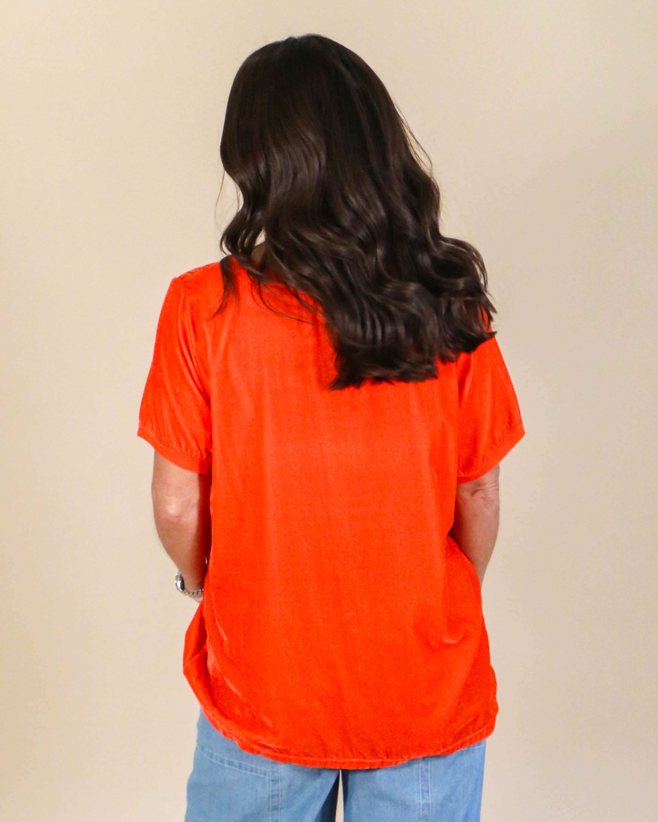 Ivy Jane Tangerine Velvet Top