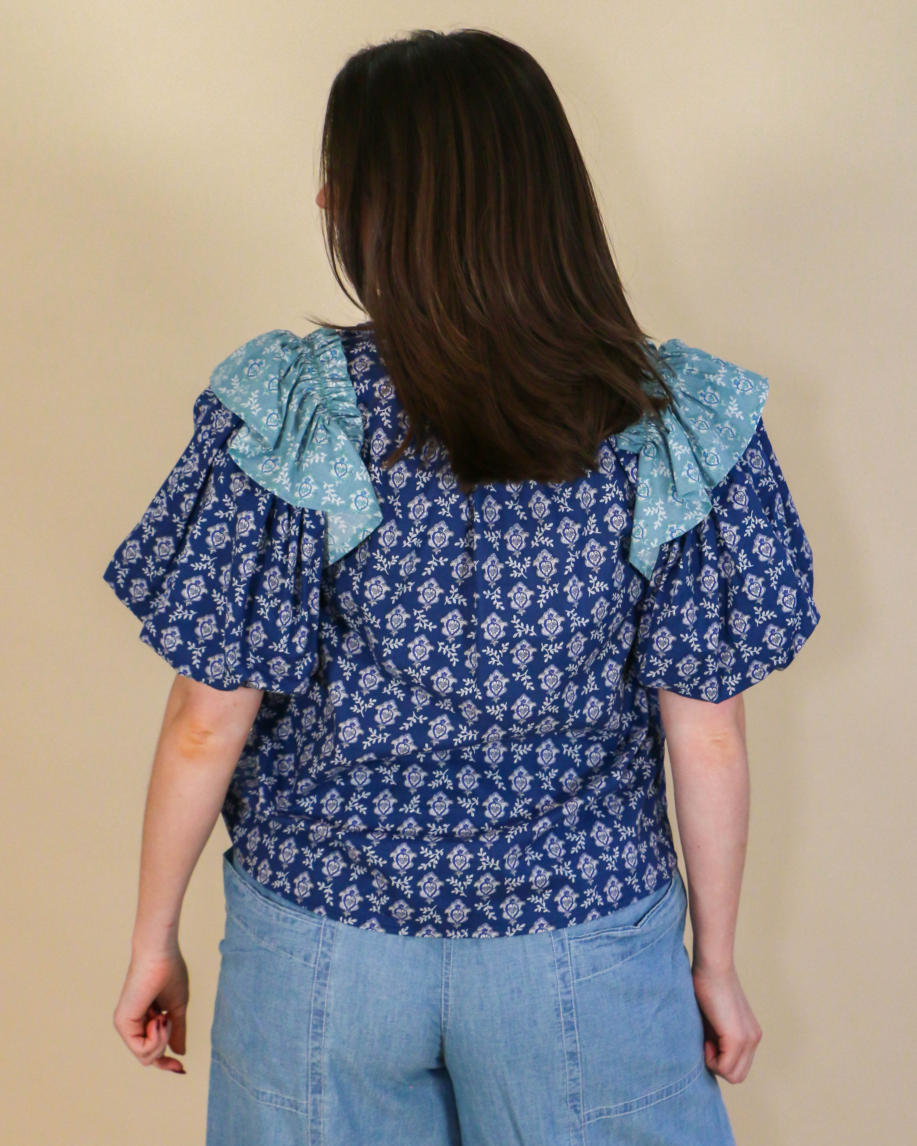 Double Sleeve Top in Blue