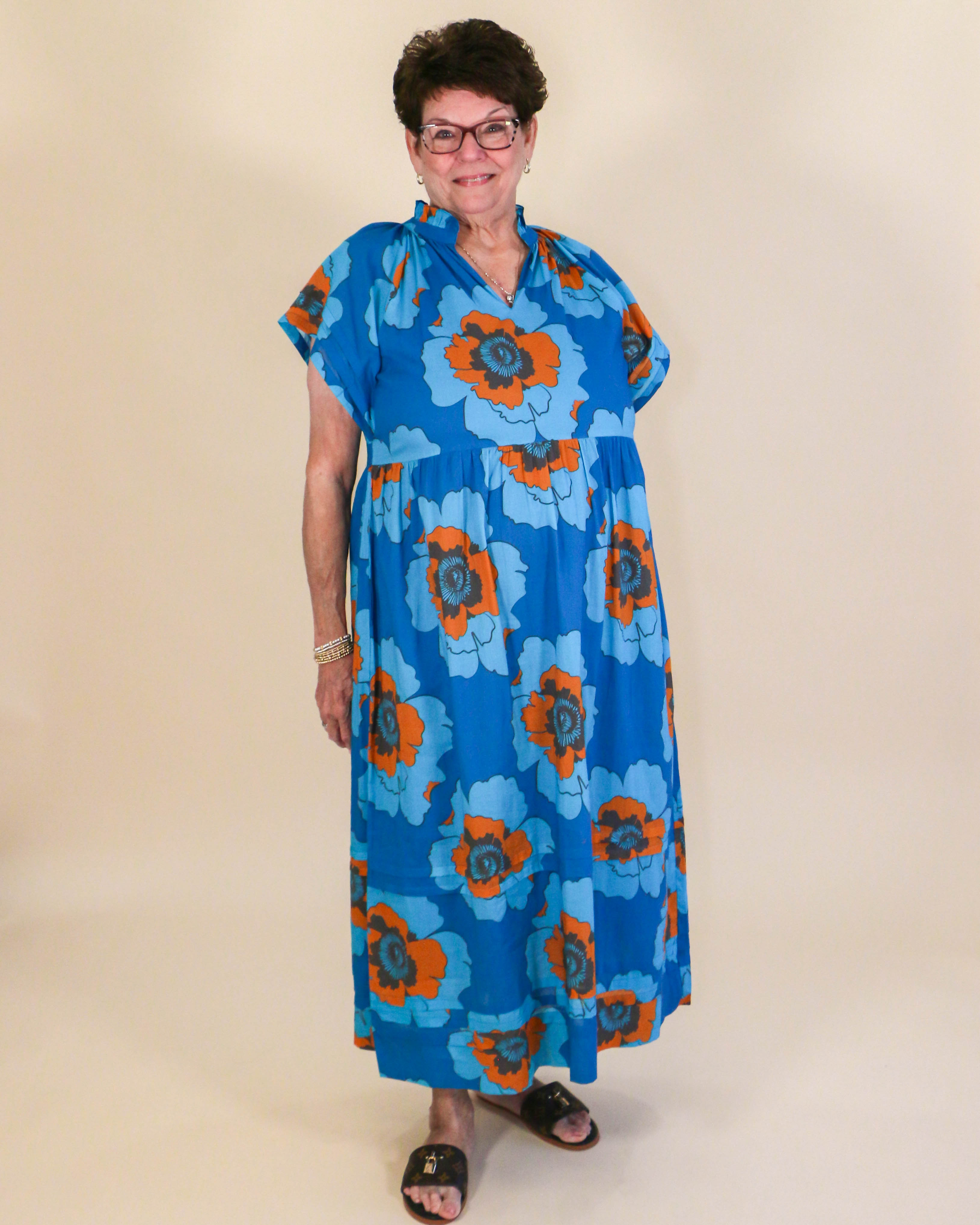 Large Poppy Dress in Blue