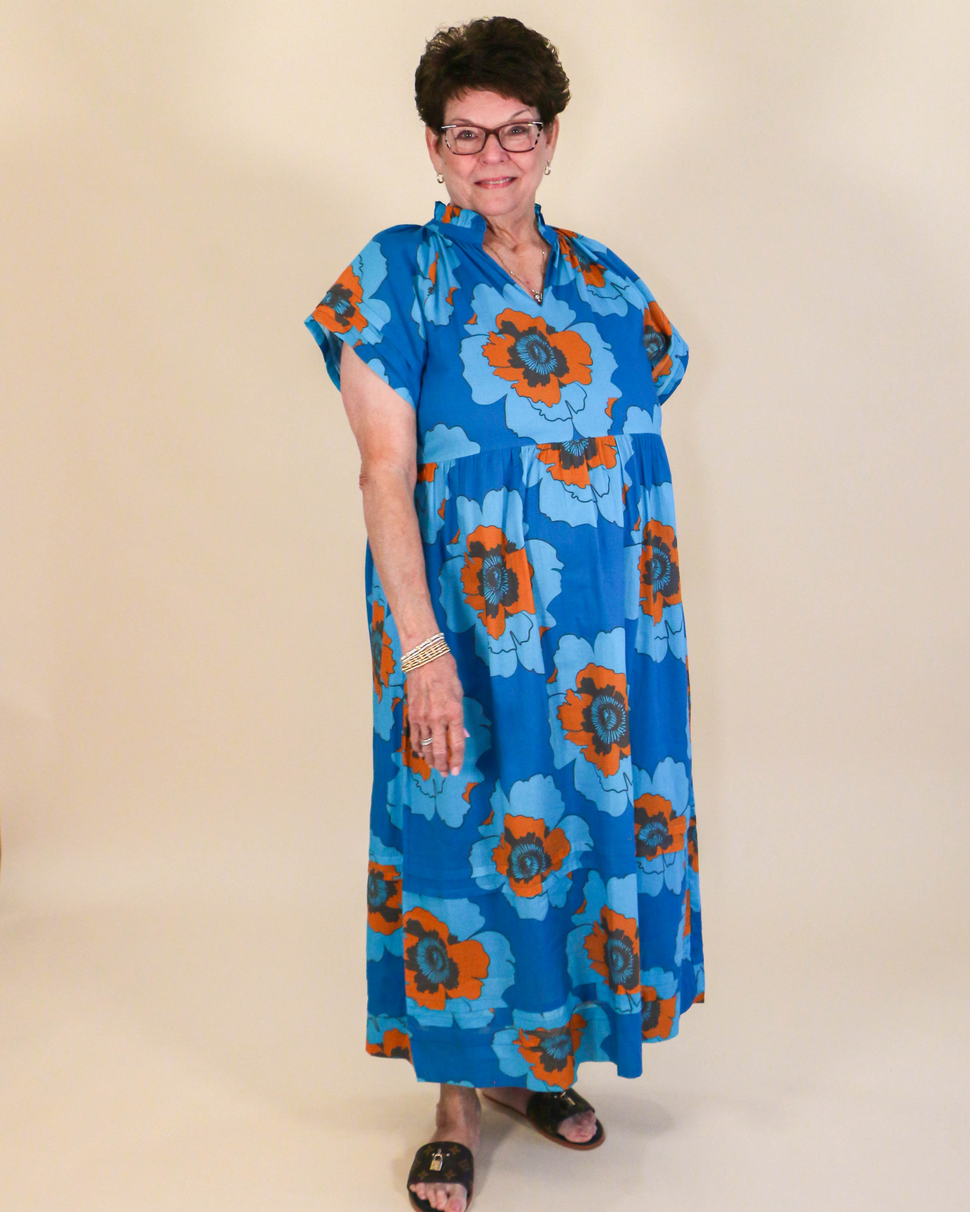 Large Poppy Dress in Blue