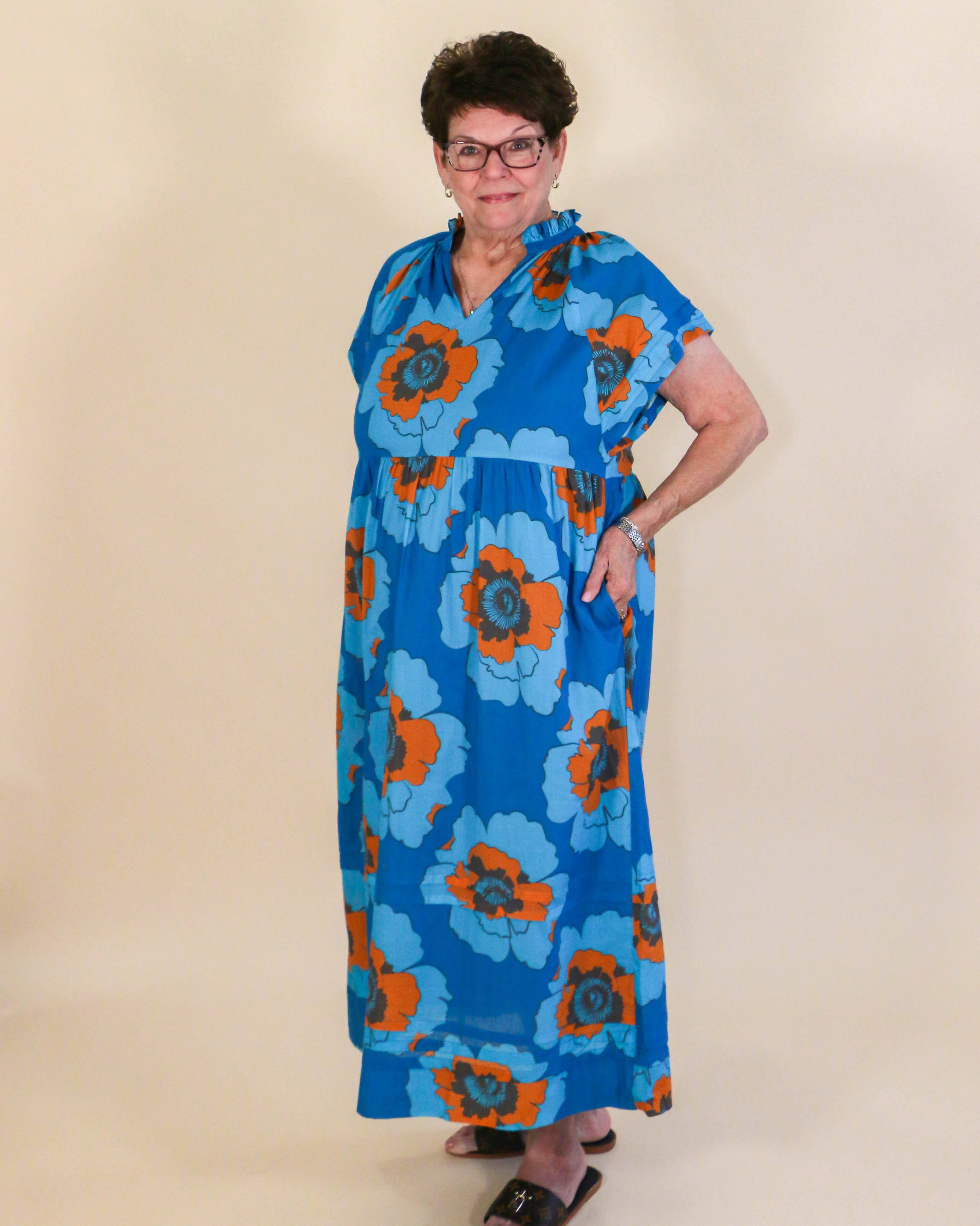 Large Poppy Dress in Blue