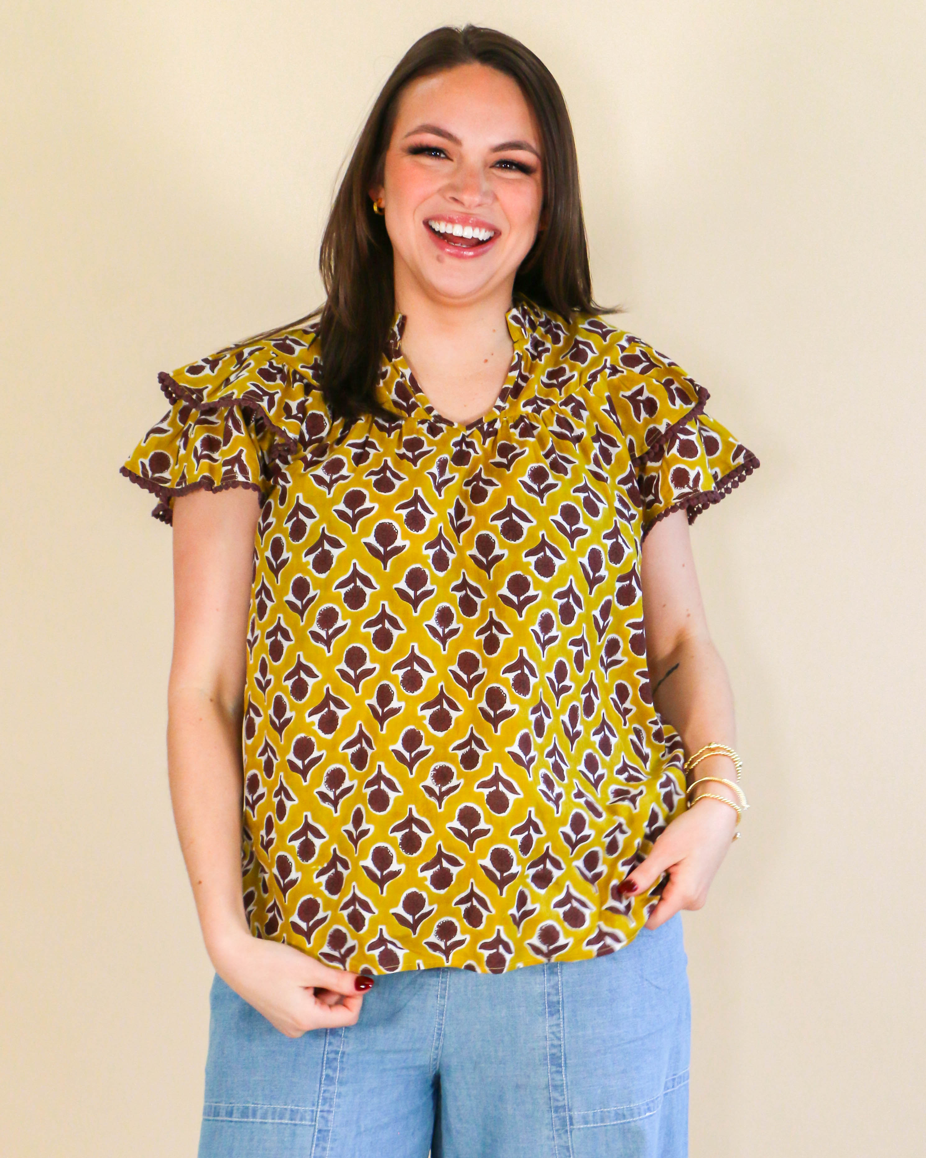 Flutter Block Top in Mustard