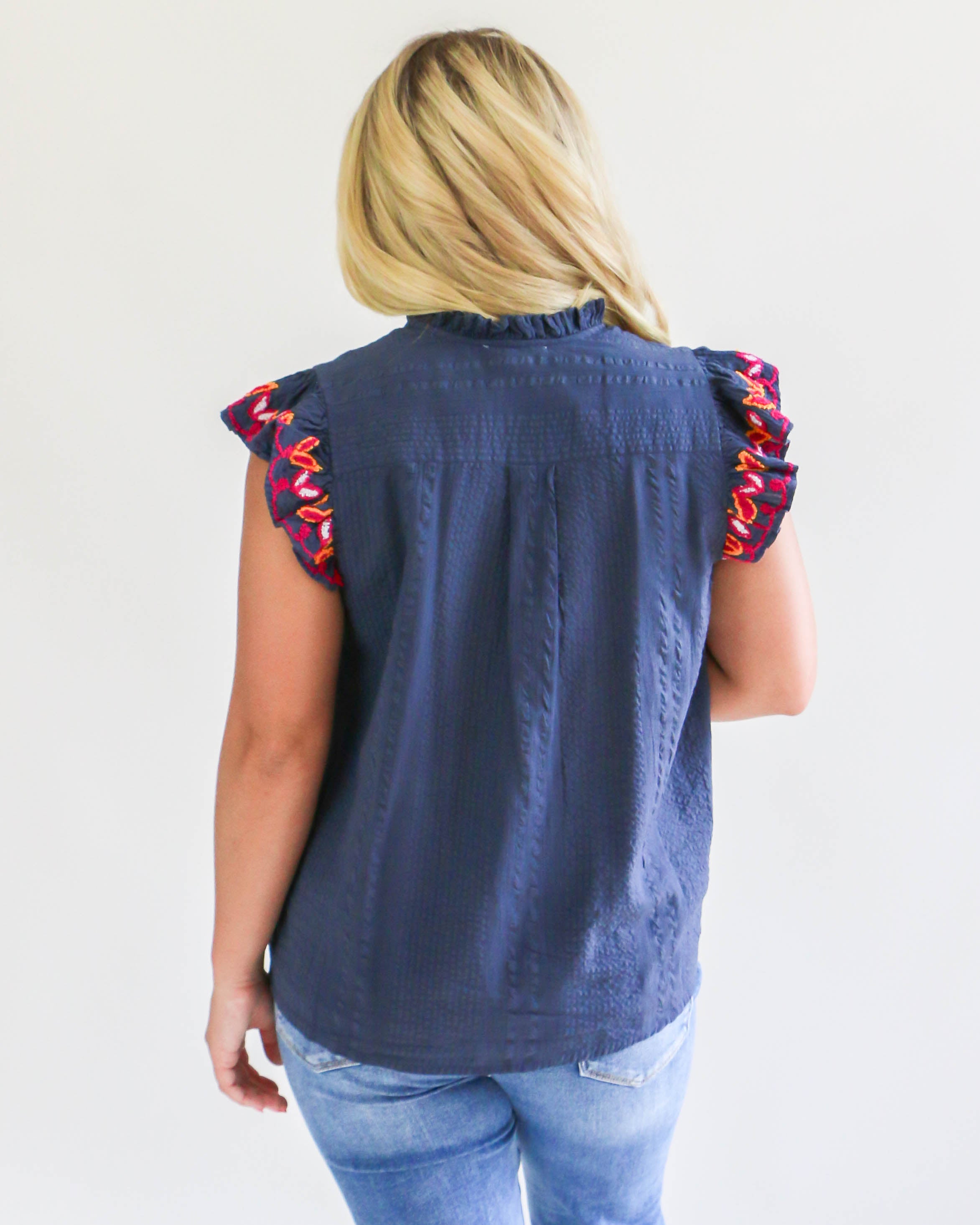 THML Buttoned Top with Pleats and Knots by Hand