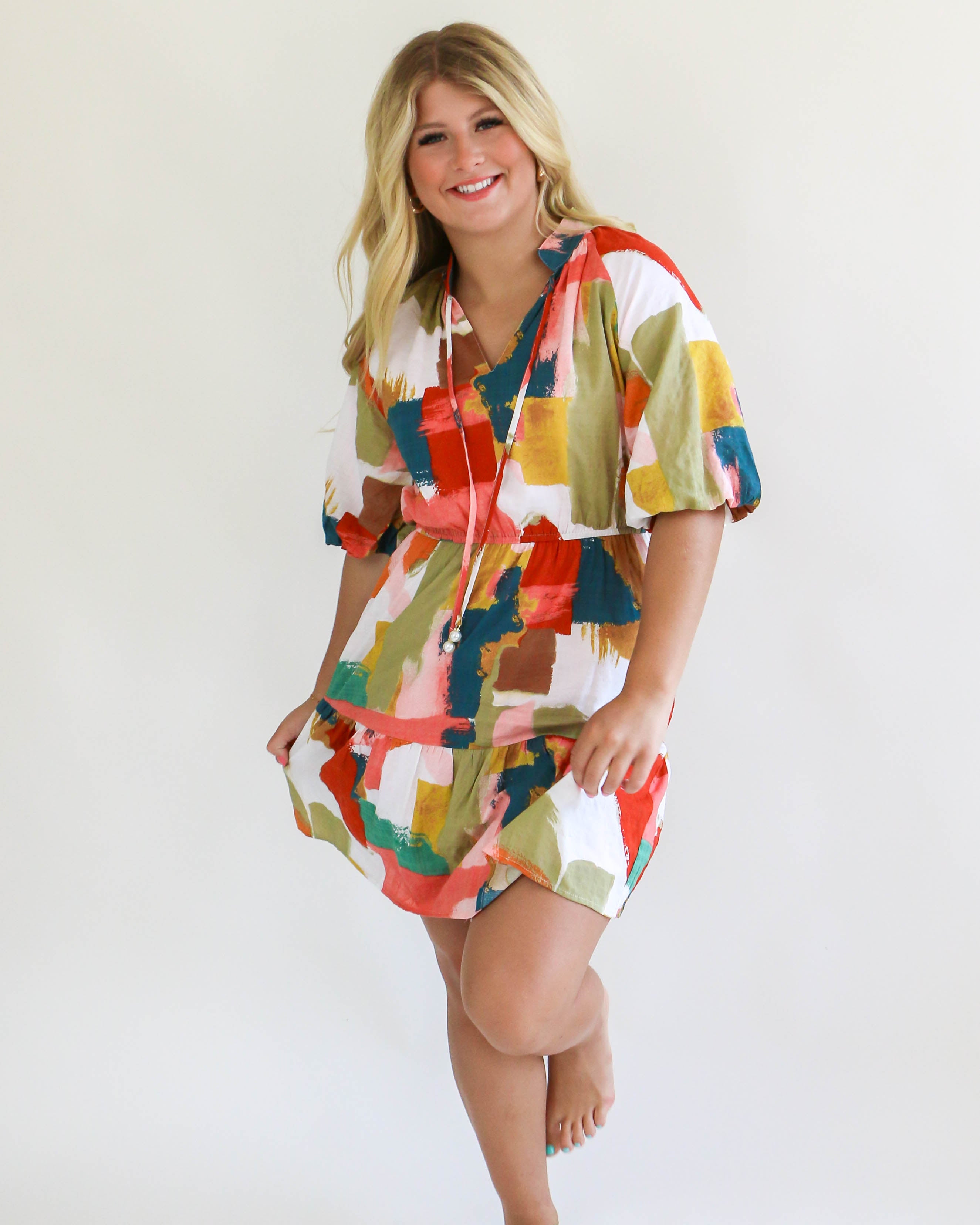 Multi Fall Color Mini Dress