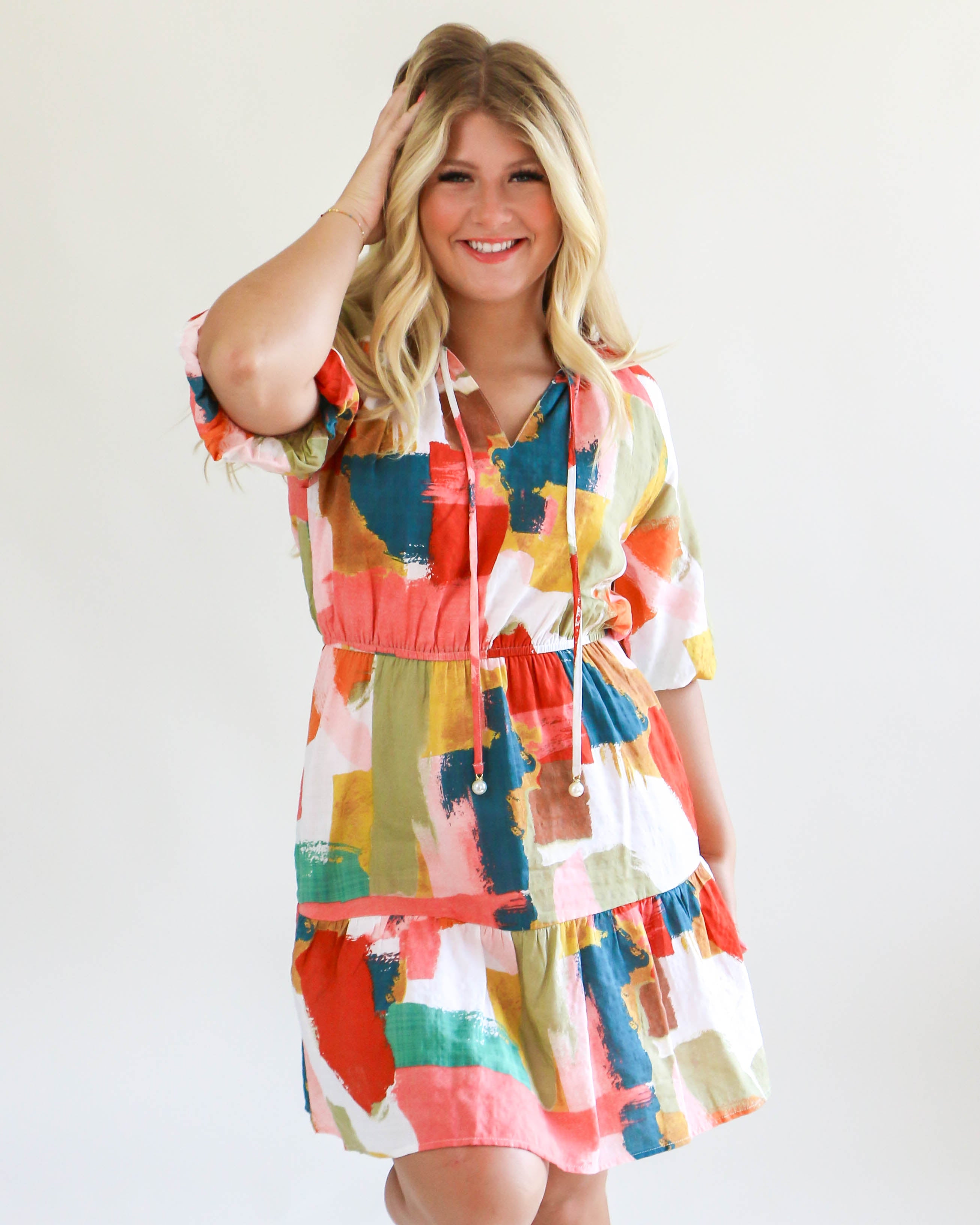 Multi Fall Color Mini Dress