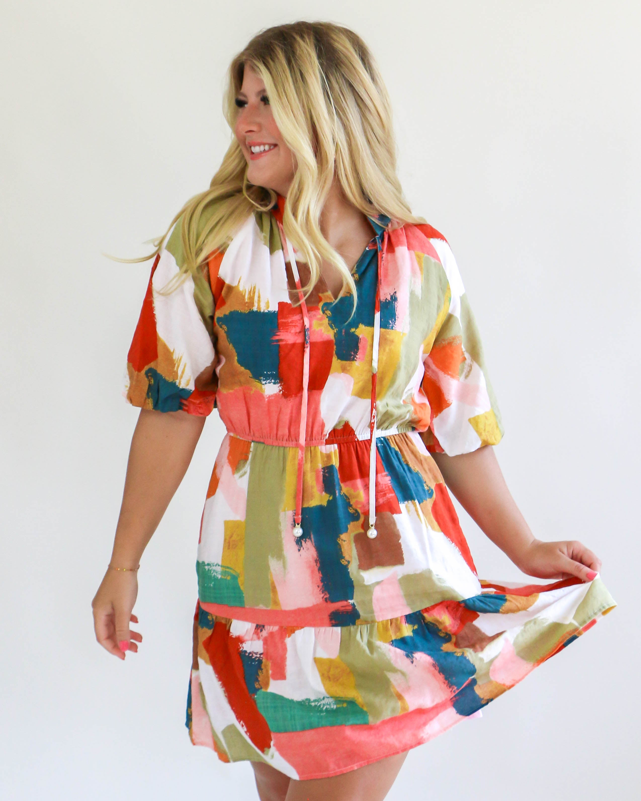 Multi Fall Color Mini Dress