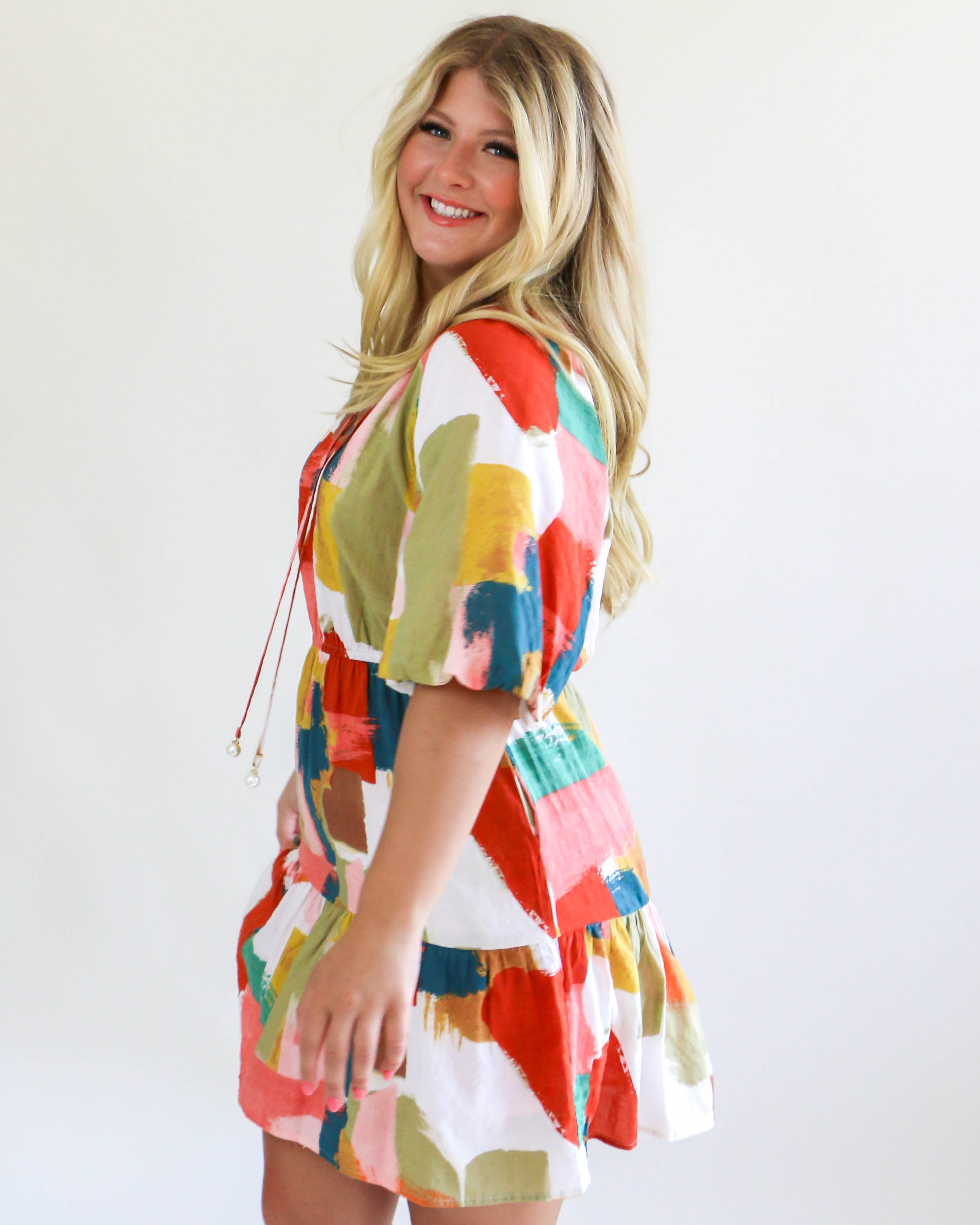 Multi Fall Color Mini Dress