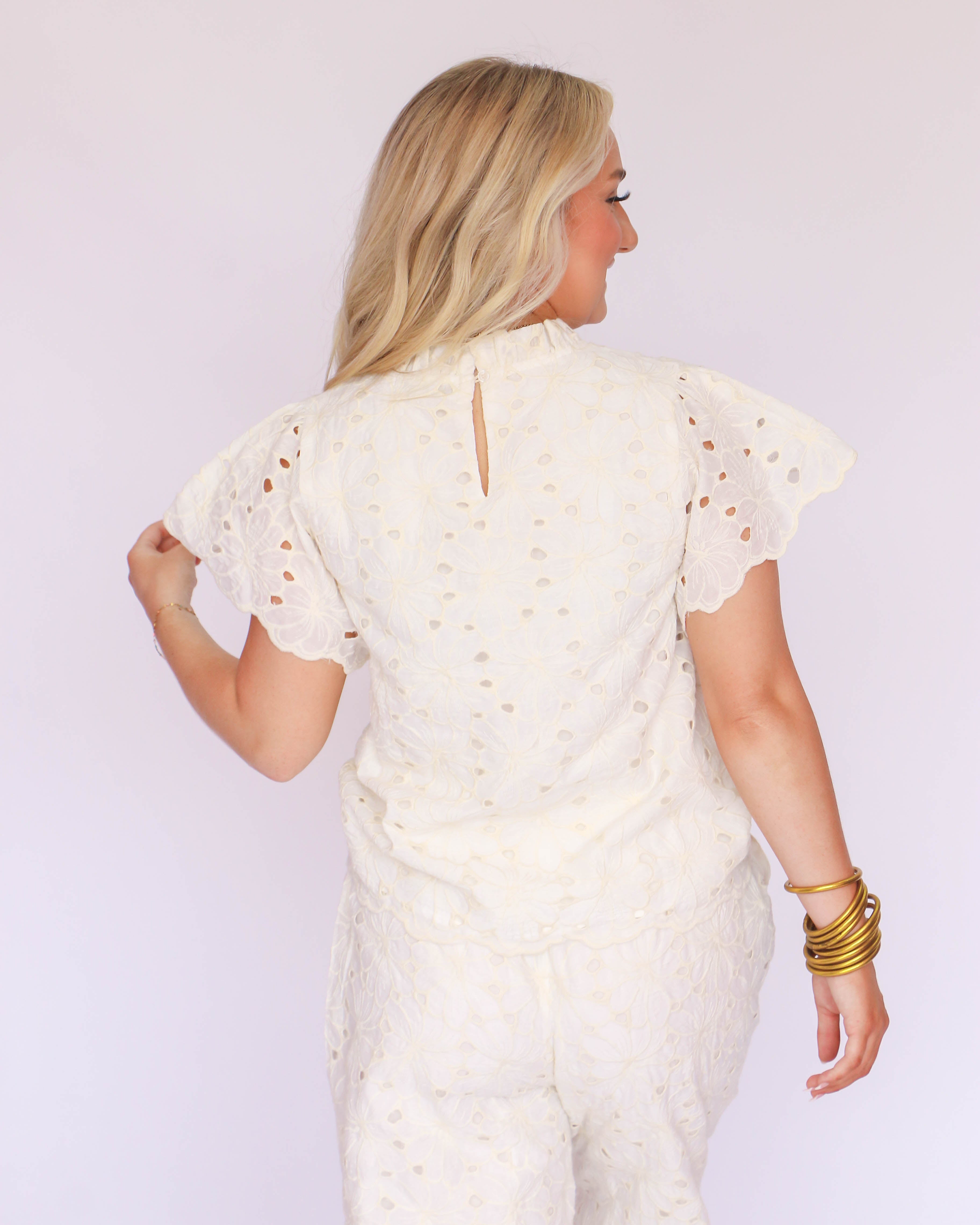 Lace Frill Set in Ivory