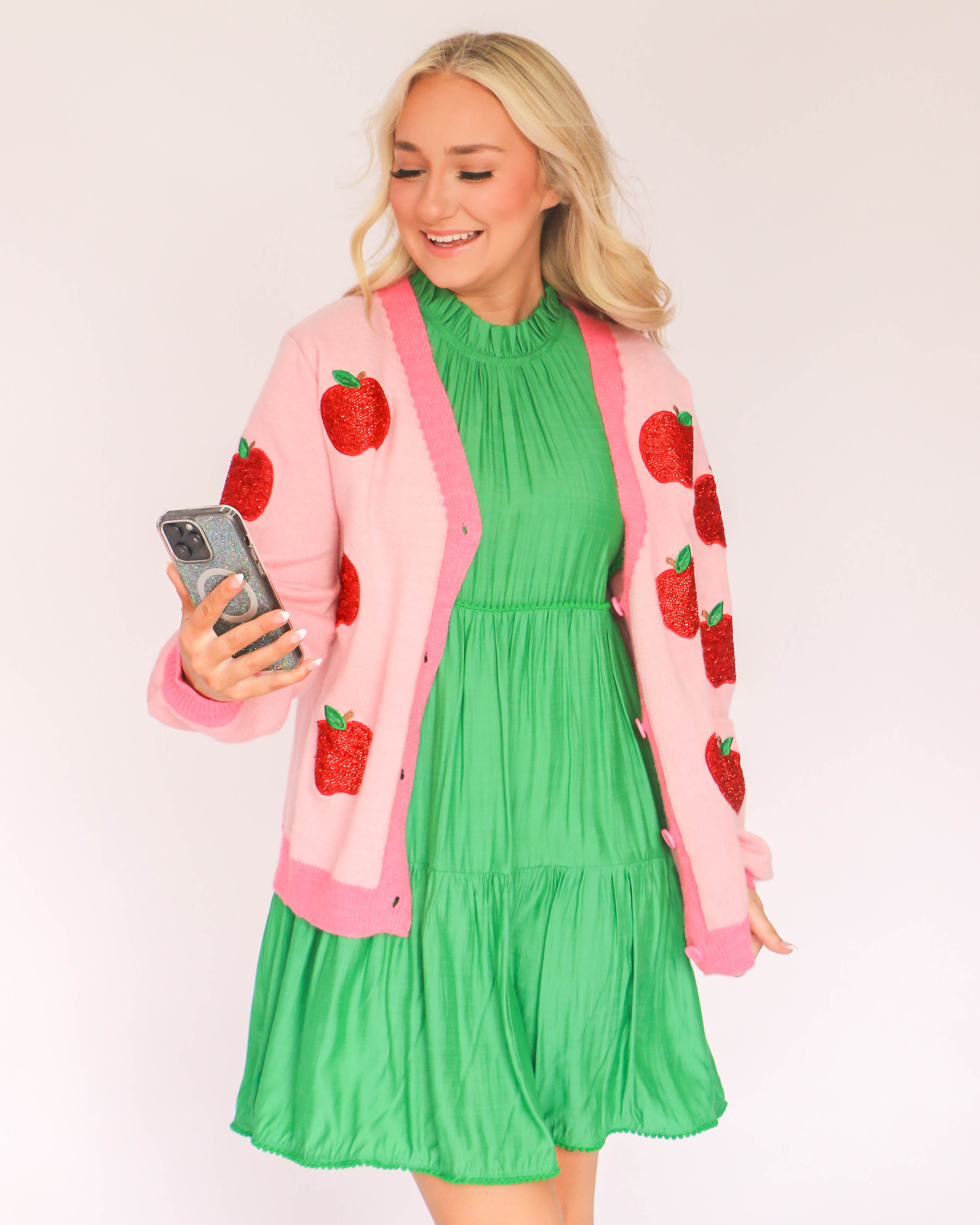 Pink Apple Cardigan