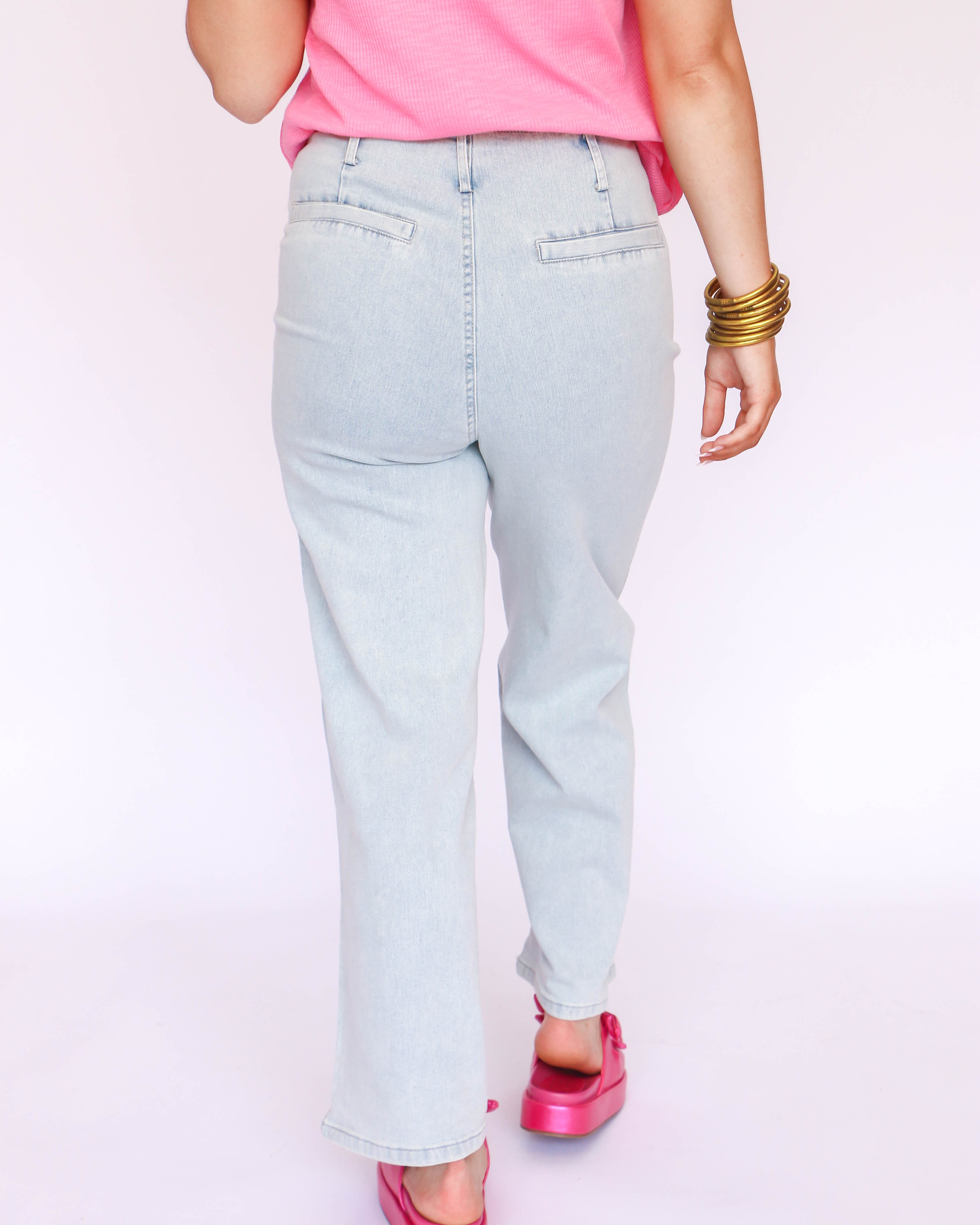 Solid High-Waisted Wide-Leg Pants