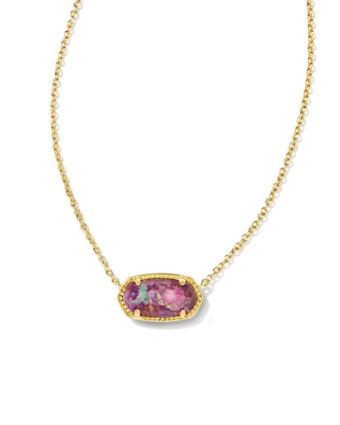 Kendra Scott Threaded Elisa Gold Pendant Necklace - Pink Mix