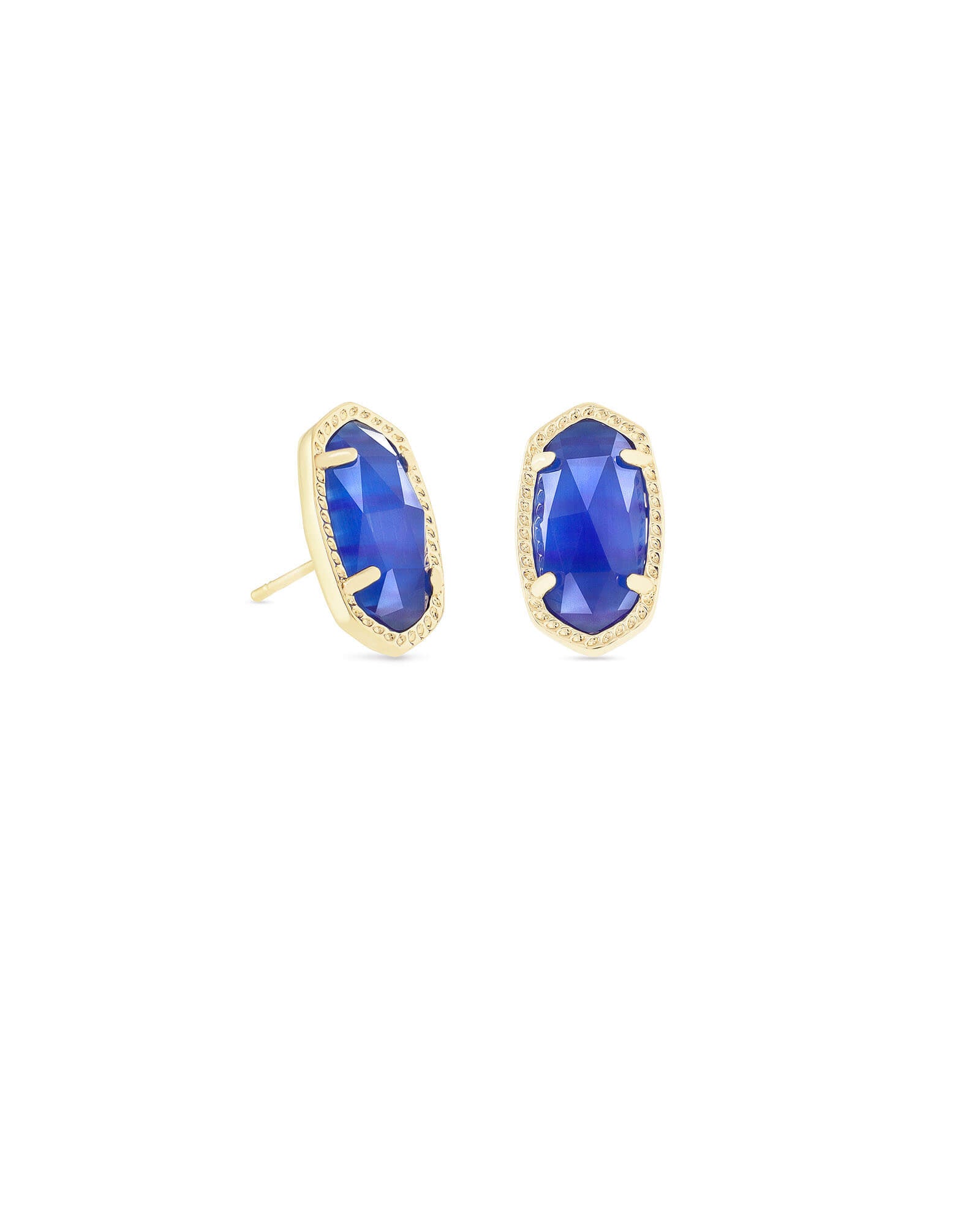 Ellie Earring in Gold Cobalt Cats Eye