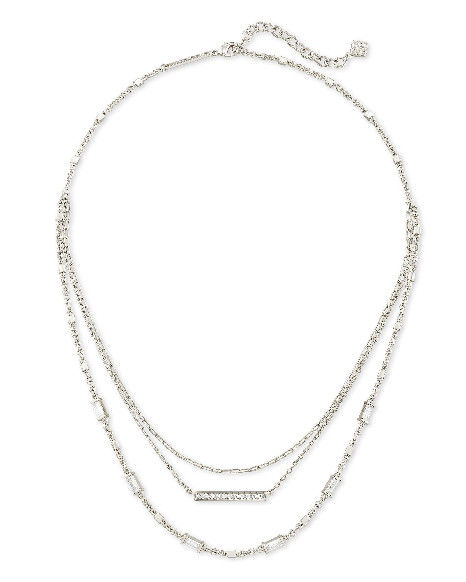 Addison Multi Strand Necklace in Silver