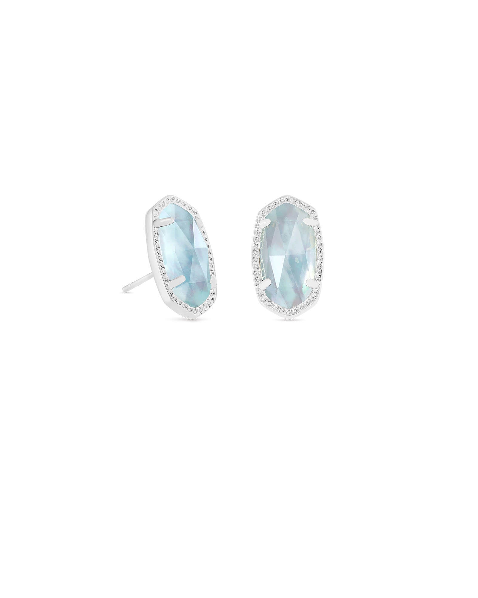 Ellie Earring in Rhodium Light Blue Illusion