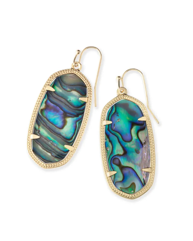 Elle Gold Drop Earrings in Abalone Shell