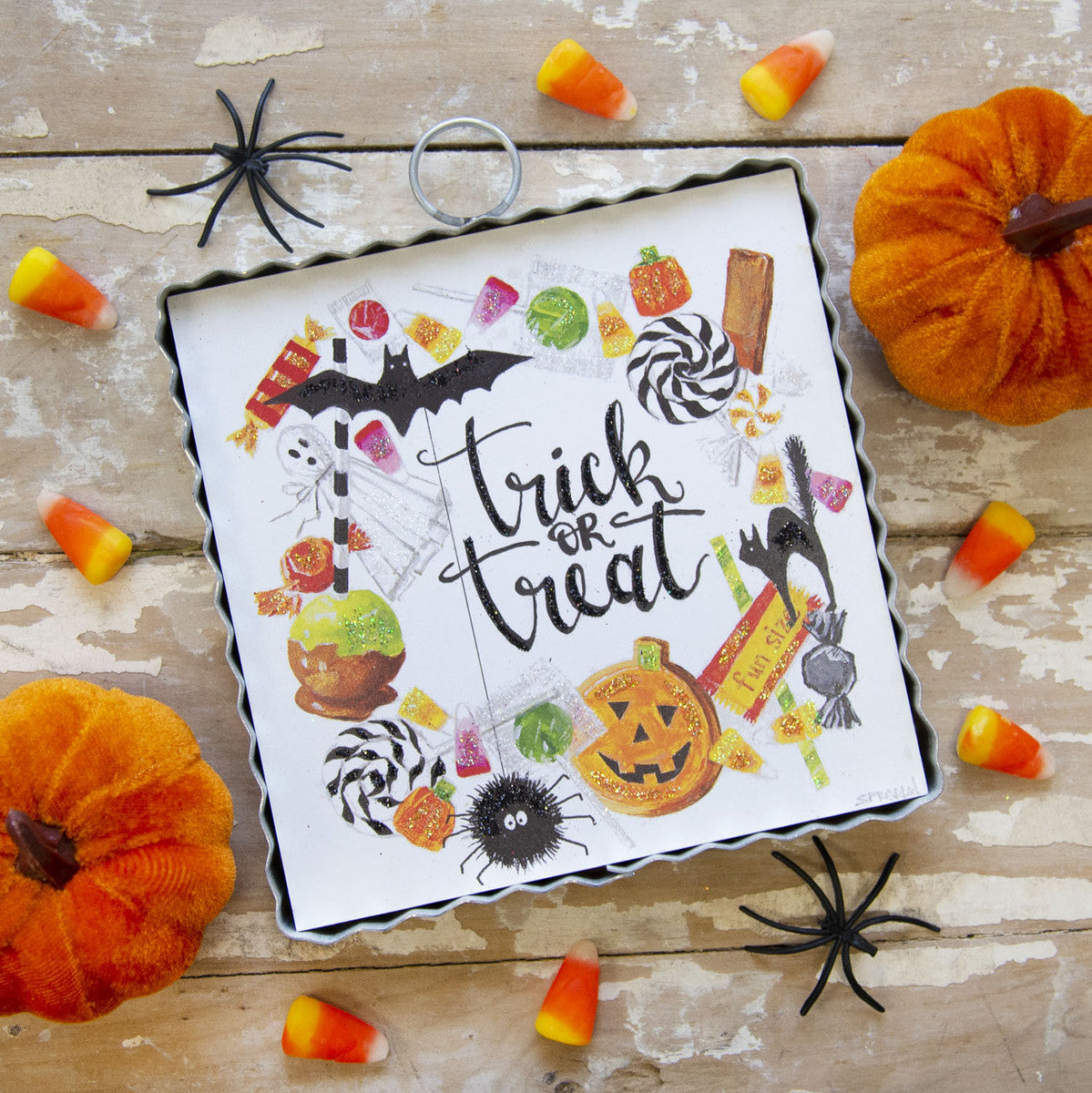 Mini Trick or Treat Wreath Print Charm