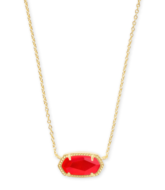 Elisa Gold Pendant Necklace In Red Illusion