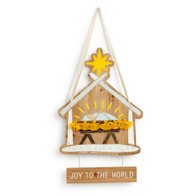 Joy To The World Nativity Door Hanger